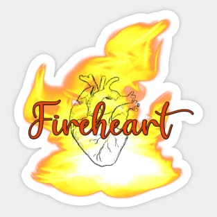 Fireheart with drawn heart Sticker